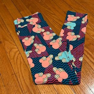NWOT Mickey Mouse Leggings • Disney Leggings • LulaRoe OS Leggings Gender Reveal